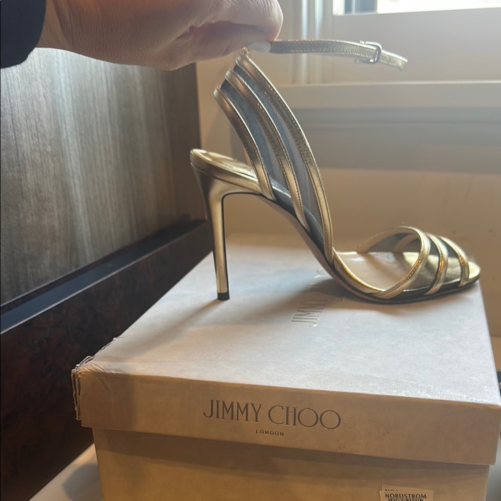 Jimmy Choo Gold Strappy Heels